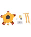 4 Ton Industrial Skate Dolly Five Wheel Heavy Equipment Mover with parts and manual, yellow iron PU roller cart