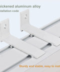 Thickened aluminum alloy brackets for Dual Rail Sliding Barn Door Hardware Kit, sturdy design for easy installation.