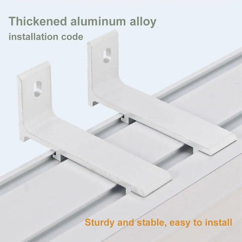 Thickened aluminum alloy brackets for Dual Rail Sliding Barn Door Hardware Kit, sturdy design for easy installation.