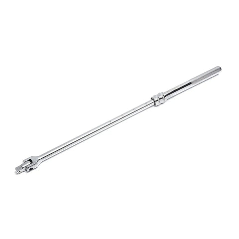 Extendable Half Inch Drive Flex Breaker Bar With Ball Detent For Secure Socket Retention Extends From 18 To 24 Inches Pro Grade Heavy Duty Tool