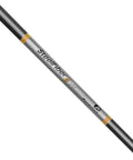Game Changing Top Shelf SteelFiber FC90 Graphite Iron Shafts High Launch Regular Flex Set Of 5 Six Through Pitching Wedge 90 Grams close-up view of graphite shaft.