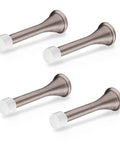 Spring Door Stopper With Rubber Tip 3-1/4 Inch Pack Of 4 Wall Mounted Door Stop Cushion Protects Doors From Slamming Ideal For Home Office School Great For High Traffic Areas