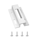 Sliding Door Keeper And Hook Style Latch Replacement E2124 Latch Lock For Micron 1200 Series And Viking Sliding Glass Doors With White Extruded Aluminum Construction For Durable Performance 1 Pack, showing white latch and screws