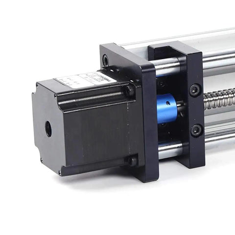 Close-up of 100 200 300 Millimeter Linear Axis Actuator With 100 Millimeter Stroke, 24V Ball Screw Guide Sliding Table component