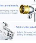 Top Shelf 10 Liter Pneumatic Paint Pressure Pot With Upgraded Six Hole Spray Gun For Marble Stone Texture No Sweat Lacquer Airbrush Sprayer Pro Squad showing stainless steel nozzle and paint rotation adjustment.