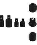 Heavy Duty Black Tool Steel Ball Bearing Socket Adapter Set For Drive Conversion Fits Impact Wrench And Automotive Maintenance Projects Made To Last, black tool steel adapters