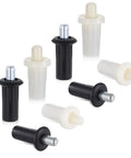 Top Shelf Cabinet Door Repair Pins Heavy Duty Metal Plastic Damper Hardware 20 Pack set of black and white telescopic connectors.