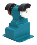 Jeffergarden Cordless Mini Bench Grinder With Two Wheels compact design features dual wheels for sharpening and polishing metal.
