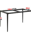 Heavy Duty Desk Legs Industrial Style Metal Pipe Base For Coffee Table And Dining Desk Geometric Frame dimensions 120cm x 60cm x 72cm.