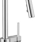 Align Chrome One-Handle Modern Kitchen Pulldown Faucet with Reflex Docking System and Power Clean Spray Technology, side view