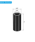 Aluminum M6 Spacers Set Of Five, Round Standoffs With One Half Inch Outer Diameter And One Inch Length, black finish