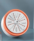 Portable Mini Washer With Usb Rechargeable Turbo Dual Wave System For Fast Laundry Cleansing No Sweat Cordless Design close-up of dual turbine agitator.