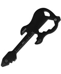 Compact Stainless Steel Multitool Keychain With Bottle Opener And Screwdriver Ruler For Hiking Camping Travel And Everyday Carry A Real Do It All Outdoor Gadget For Men And Women, black steel showing bottle opener and ruler.