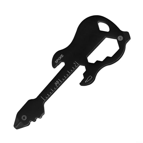 Compact Stainless Steel Multitool Keychain With Bottle Opener And Screwdriver Ruler For Hiking Camping Travel And Everyday Carry A Real Do It All Outdoor Gadget For Men And Women, black steel showing bottle opener and ruler.