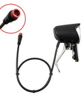 Heavy Duty E Bike Front Headlight 6-60V LED Spotlight With Black ABS Housing For Electric Scooters And Bikes Deliver Bright Long Range Beam You Need To Stay Safe Riding At Night, black ABS housing, cable and connector