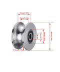 Stainless Steel U Groove Gate Roller Kit For Barn Doors Beefed Up Heavy Duty Cable Pulley Block With Bearing Quiet Smooth Sliding 4.8 cm Wheel U Shaped Rail Wheel Plate Caster For Gate Track System