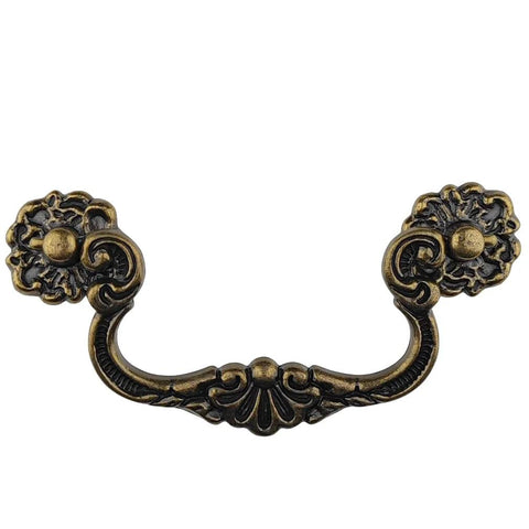 4 Pack 4-Inch Center To Center Vintage Style Bail Drawer Pulls With Drop Swing Handles in Antique Bronze for Dressers and Cabinets