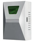 Heavy Duty Outdoor EV Charger Box Weatherproof Wall Mount Cover For Electric Vehicles with transparent glass display.