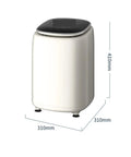 Slick Pocket Sized Portable Washer Dryer Combo Featuring A Heated Gentle Wash Cycle That Gives Delicate Underwear A Fresh Clean, shown in white, 410mm tall.