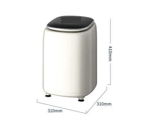 Slick Pocket Sized Portable Washer Dryer Combo Featuring A Heated Gentle Wash Cycle That Gives Delicate Underwear A Fresh Clean, shown in white, 410mm tall.