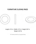 Diagram showing dimensions of Glide Easy Furniture Pads For Hard Floors PE Plastic Round Glides Protect Wood Laminate Tile