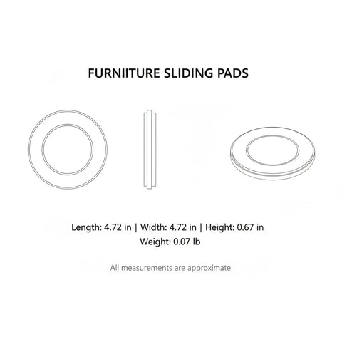 Diagram of No Sweat Easy Glide Round PE Plastic Furniture Sliders For Standard Chair And Sofa Legs On Hard Floors