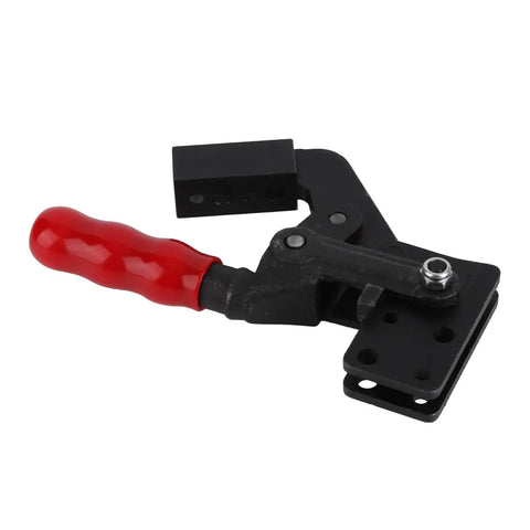 Heavy Duty Toggle Clamp With 250kg Clamping Force Built From High Carbon Steel For Rock Solid Latching And Ultimate Workhorse Power On Your DIY Shop Table Or Garage Assembly Line, red handle