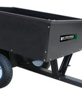 Beefy 400 LB Capacity Tow Behind ATV Trailer Steel Dump Cart With 10 Cubic Feet Bed Removable Tailgate Garden Utility Trailer