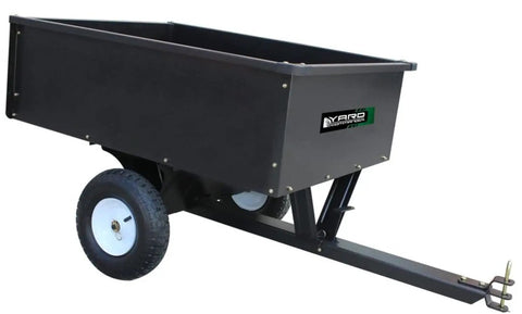 Beefy 400 LB Capacity Tow Behind ATV Trailer Steel Dump Cart With 10 Cubic Feet Bed Removable Tailgate Garden Utility Trailer