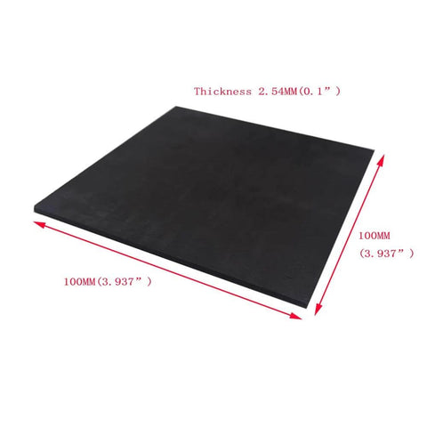 Machinist Grade Graphite Plate For EDM And Milling 100Mm By 100Mm By 2.54Mm, 2 Pieces, 99.9 Percent Purity, shown with dimensions