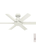 44 Inch Indoor Outdoor Ceiling Fan Without Light For Covered Areas White Finish With Damp Rating 6 Blade Design And Wall Control