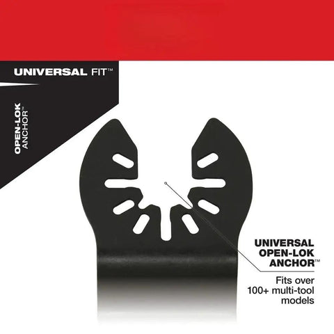 49-10-9113 9Pc Bi-Metal Oscillating Tool Blade Kit universal Open-Lok anchor detail