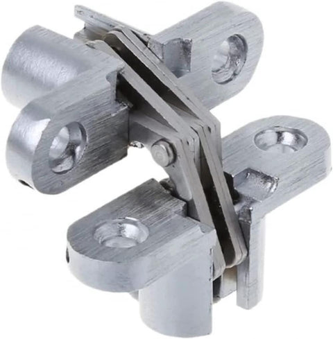 Hidden Cross Hinge Concealed Mortice 180 Degree Opening Folding Door Hinge Adjustable Invisible Door Hinge For Concealed Doors Screens And Folding Glass Doors In Homes Offices And Shops. Close-up view showing alloy construction.