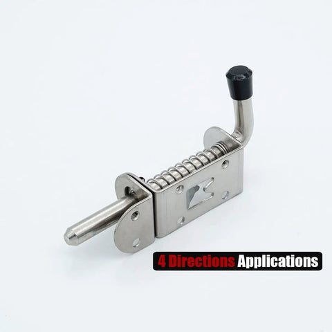 Spring Loaded Latch Pin Set 304 Stainless Steel Barrel Bolt Thickened 2mm Door Lock 5 Inch Black 2 Pack Built Tough For Cabinets Chests And Doors Heavy Duty Security Latch Pins