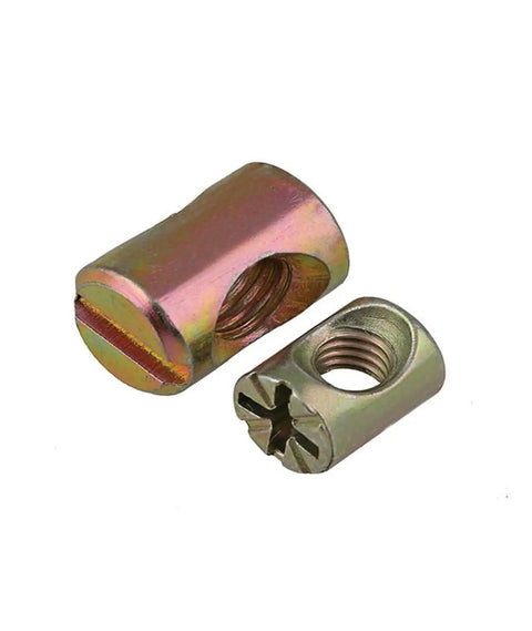 Rock Solid Barrel Nuts Cross Dowels For Furniture M6 M8 Slotted Metal Hardware For Beds And Chairs Secure Fixation With Connector Bolts