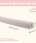 Toddler Bed Rail Bumper Guard With Memory Foam, shown in white with dimensions 132cm x 8cm, for loft and bunk beds