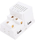 Sleek White Wall Outlet With Matching Backplate 15 Amp Electrical Receptacle with two USB charging ports and clean lines.