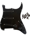 Loaded 11 Hole Strat Pickguard Prewired With Ceramic SSS Single Coil Pickups For Squier Stratocaster Style Electric Guitars Black