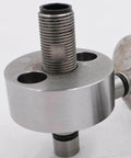 Water jet spare parts indicator pin cap, metal silver with threaded top stud and two holes in the circular base