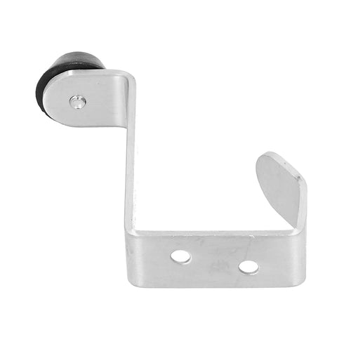 Stainless Steel Door Stopper With Built In Hook 2 Pack for home and office shown side view with hook detail