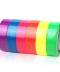 Neon UV Glow In The Dark Tape Set Six Color Party Ready Gaffer Cloth Adhesive Tape 0.6 Inch By 16.5 Feet
