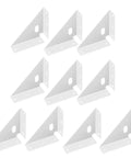 Rock Solid Corner Angle Braces, Pack Of 10 White Metal Right Angle Brackets For Furniture Repair And Cabinet Support.