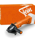 Compact Cordless Angle Grinder With Brushless Motor And 18 Volt Battery Compatibility built tough as nails, shown with tool free guard and sleek design.