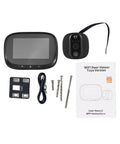 Smart Video Doorbell Camera With 4.3 Inch Display, WiFi Door Peephole Monitor, Tuya App Connected, components shown