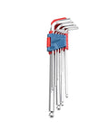 Heavy Duty 9Pcs Hex Key Set With Ball End Design, Long Arm Wrench Kit For Versatile Repair Jobs That Make Bending And Tightening Tasks A Total Breeze, metric set