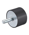 Built Tough M12 Male Female Rubber Vibration Isolator Mounts Heavy Duty Shock Absorber Hardware For Garage And Shop Gear Universal Fit steel and rubber mount with threaded bolt.