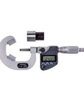 Tough As Nails V Anvil Outside Micrometer Featuring Slick Carbide Tips For Dead On Machinist Measurements and Pro Level Industrial Metalworking Gauge Tool, digital display.