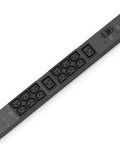 Heavy Duty Rack Mount Pdu Power Bar Loaded With 44 Outlets Featuring 36 C13 And 6 C19 Plus Two 5 20R Plugs Nema L21 30P Input And 10 Ft Cord For Data Center Rigs with mounted outlets.