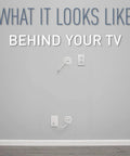 Cord Cover With Grommets For Wall Mounted TV Cables, 2 Pack, Slick Cable Management Kit in use behind a TV setup