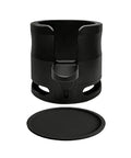 Perfect Your Daily Grind With This Top Shelf Height Adjustable Coffee Tamping Station Built For 58mm Portafilters And Equipped With A Thick Silicone Base, black tamping station and foam base.